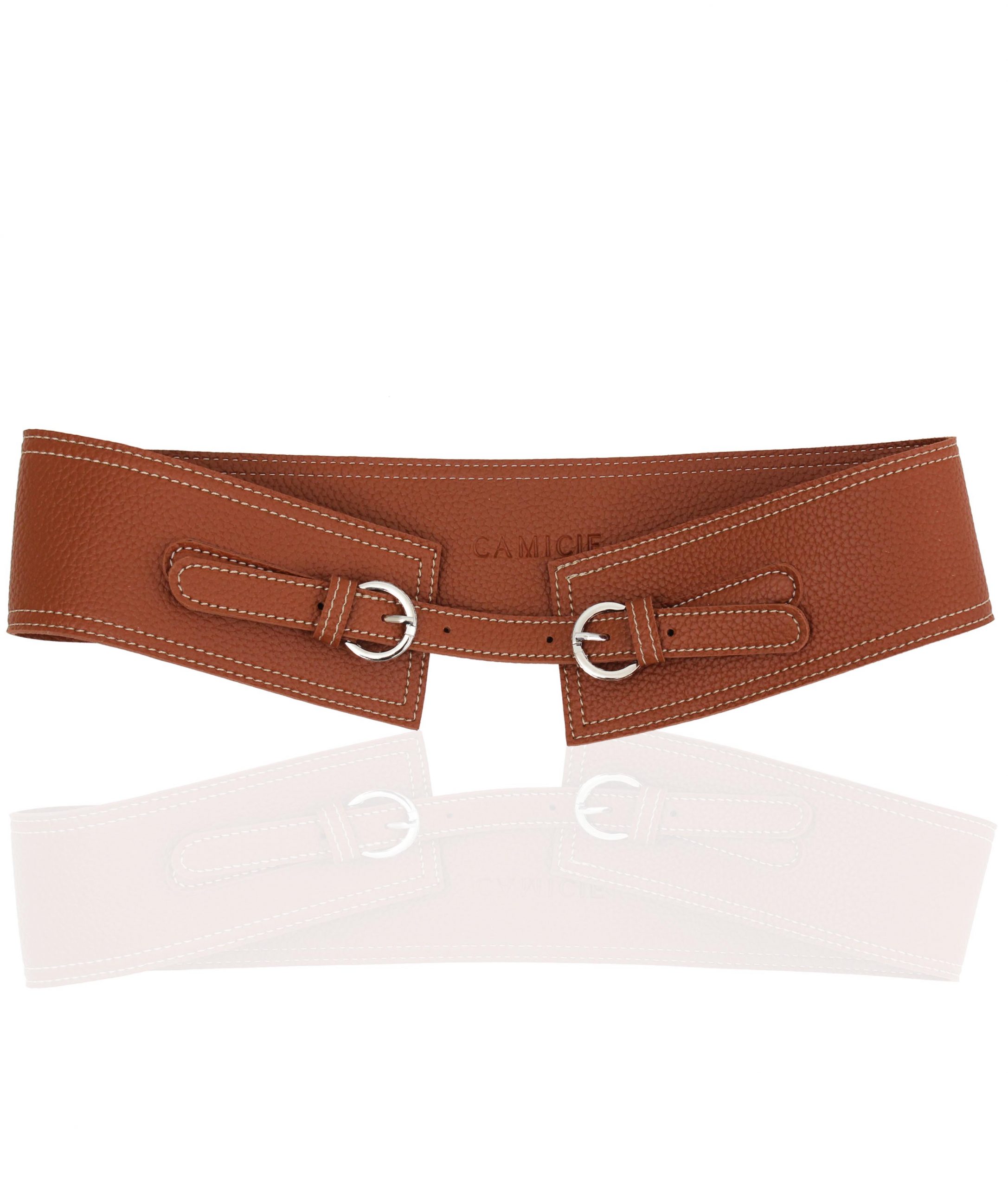 Grained Vegan leather belt